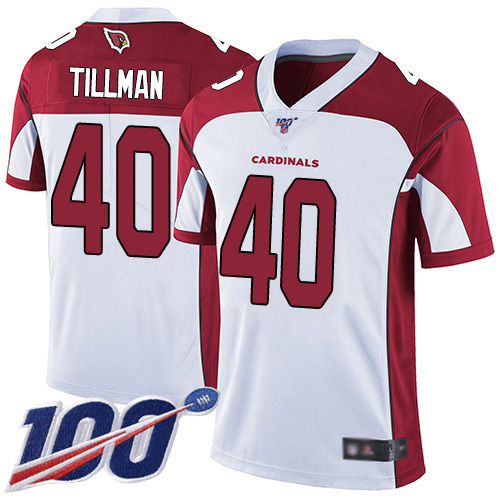 Cardinals #40 Pat Tillman White Youth Stitched Football 100th Season Vapor Limited Jersey