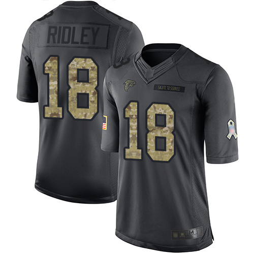 Falcons #18 Calvin Ridley Black Youth Stitched Football Limited 2016 Salute to Service Jersey