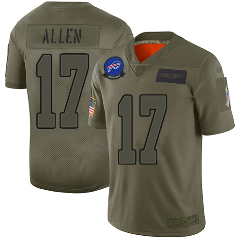 Bills #17 Josh Allen Camo Youth Stitched Football Limited 2019 Salute to Service Jersey