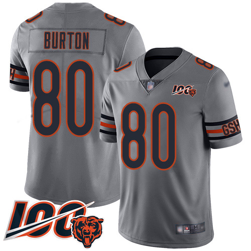 Bears #80 Trey Burton Silver Youth Stitched Football Limited Inverted Legend 100th Season Jersey