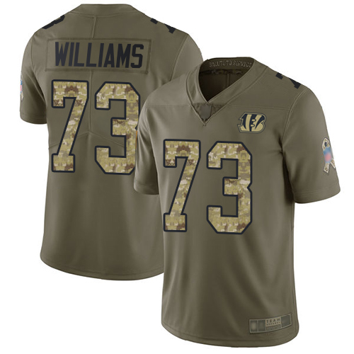 Nike Bengals #73 Jonah Williams Olive/Camo Youth Stitched NFL Limited 2017 Salute to Service Jersey