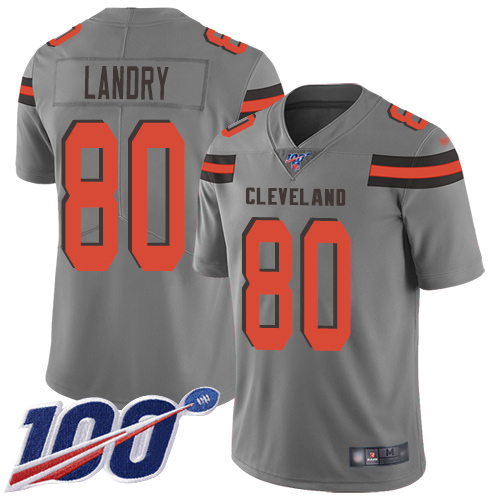 Browns #80 Jarvis Landry Gray Youth Stitched Football Limited Inverted Legend 100th Season Jersey