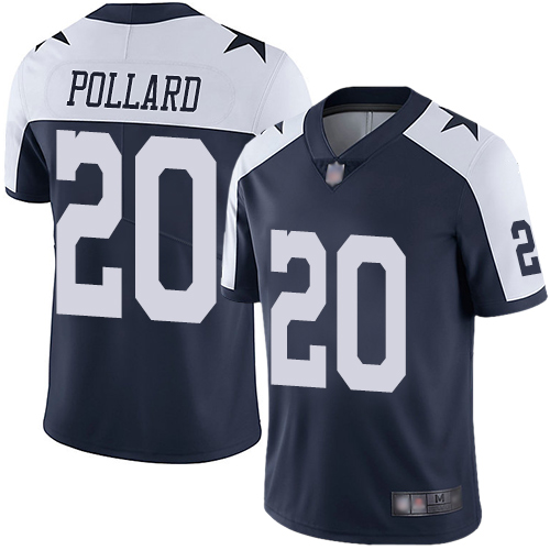 Cowboys #20 Tony Pollard Navy Blue Thanksgiving Youth Stitched Football Vapor Untouchable Limited Throwback Jersey