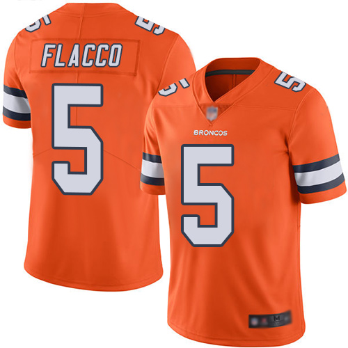 Nike Broncos #5 Joe Flacco Orange Youth Stitched NFL Limited Rush Jersey