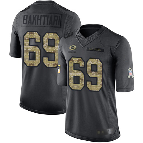 Packers #69 David Bakhtiari Black Youth Stitched Football Limited 2016 Salute to Service Jersey