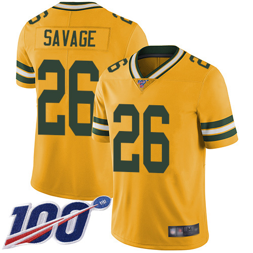 Packers #26 Darnell Savage Jr. Gold Youth Stitched Football Limited Inverted Legend 100th Season Jersey