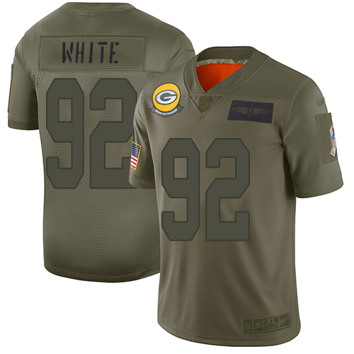 Packers #92 Reggie White Camo Youth Stitched Football Limited 2019 Salute to Service Jersey