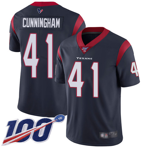 Texans #41 Zach Cunningham Navy Blue Team Color Youth Stitched Football 100th Season Vapor Limited Jersey