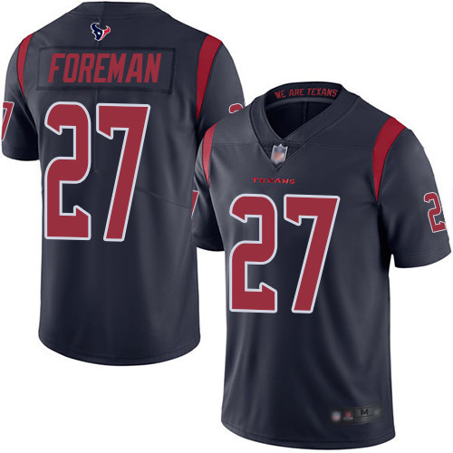 Texans #27 D'Onta Foreman Navy Blue Youth Stitched Football Limited Rush Jersey