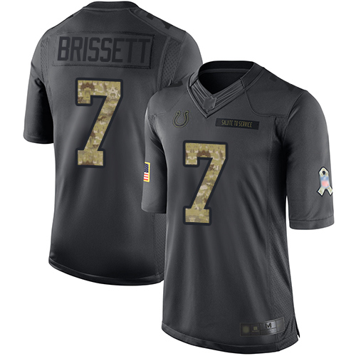 Colts #7 Jacoby Brissett Black Youth Stitched Football Limited 2016 Salute to Service Jersey