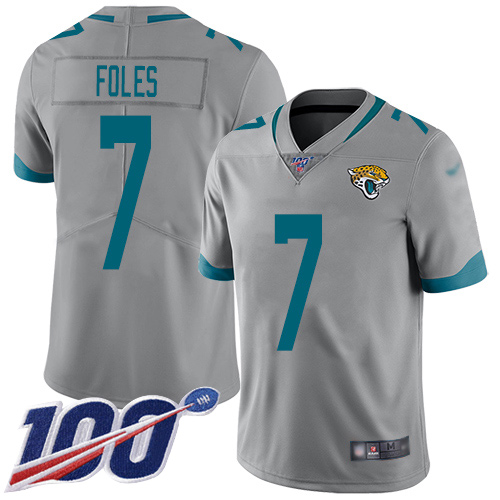 Jaguars #7 Nick Foles Silver Youth Stitched Football Limited Inverted Legend 100th Season Jersey