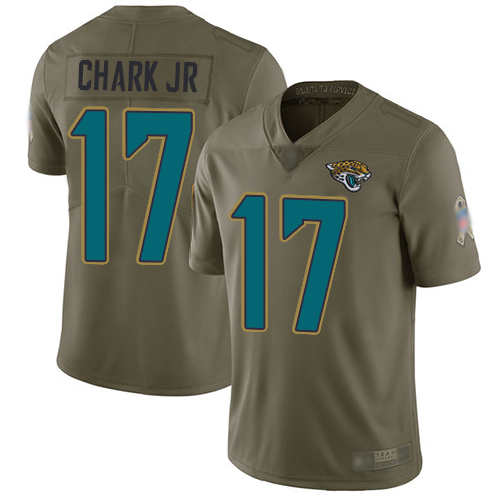 Jaguars #17 DJ Chark Jr Olive Youth Stitched Football Limited 2017 Salute to Service Jersey
