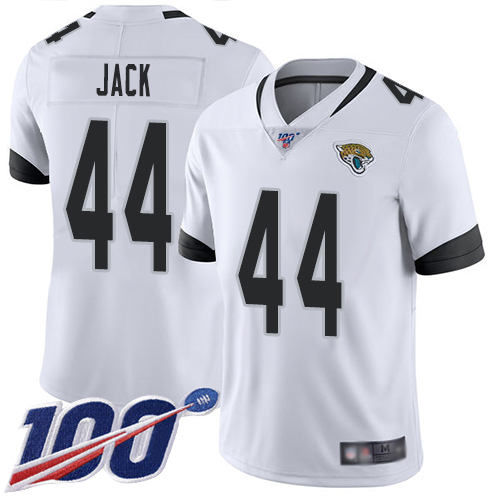 Jaguars #44 Myles Jack White Youth Stitched Football 100th Season Vapor Limited Jersey