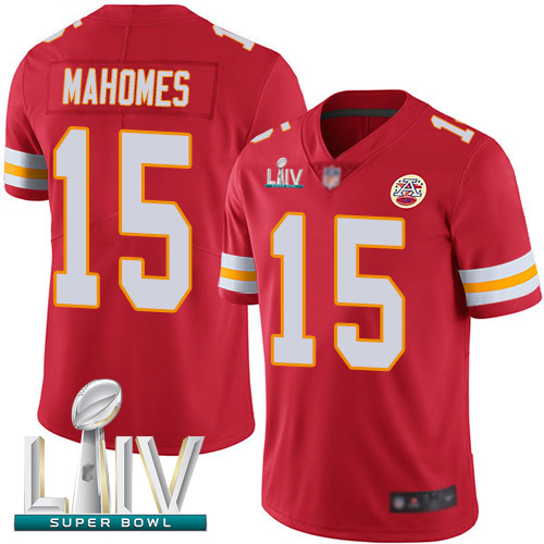 Chiefs #15 Patrick Mahomes Red Team Color Super Bowl LIV Bound Youth Stitched Football Vapor Untouchable Limited Jersey