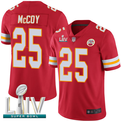 Chiefs #25 LeSean McCoy Red Team Color Super Bowl LIV Bound Youth Stitched Football Vapor Untouchable Limited Jersey