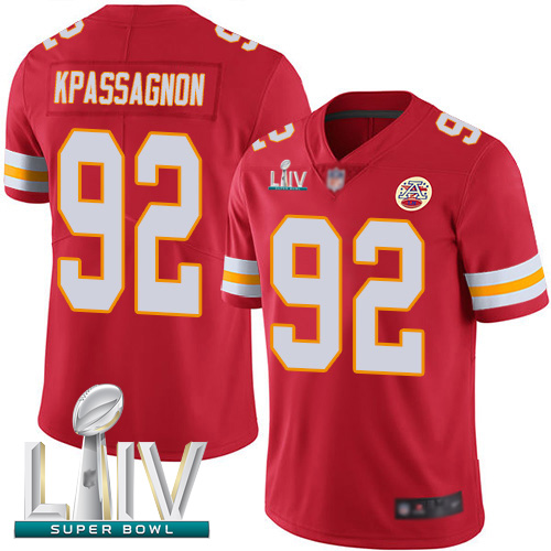 Chiefs #92 Tanoh Kpassagnon Red Team Color Super Bowl LIV Bound Youth Stitched Football Vapor Untouchable Limited Jersey