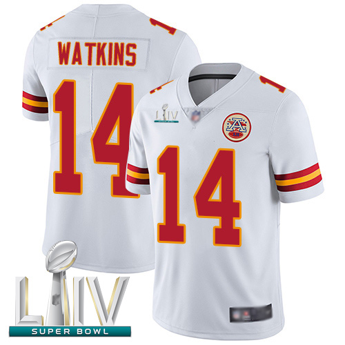 Chiefs #14 Sammy Watkins White Super Bowl LIV Bound Youth Stitched Football Vapor Untouchable Limited Jersey