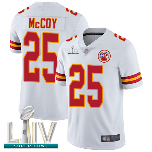 Chiefs #25 LeSean McCoy White Super Bowl LIV Bound Youth Stitched Football Vapor Untouchable Limited Jersey