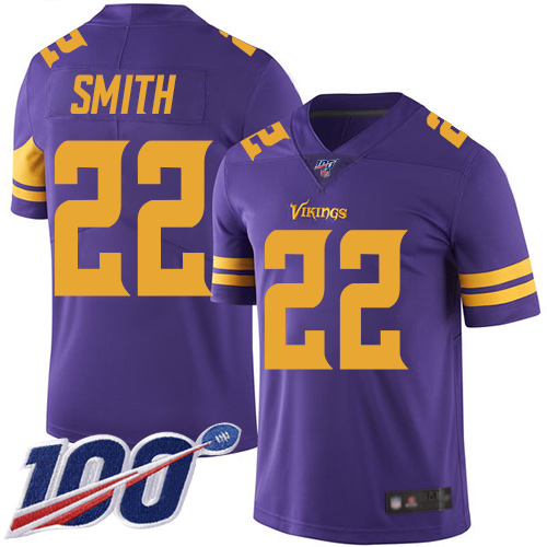 Vikings #22 Harrison Smith Purple Youth Stitched Football Limited Rush 100th Season Jersey