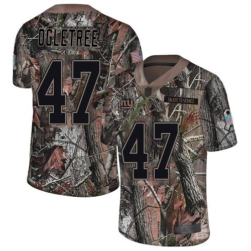 Giants #47 Alec Ogletree Camo Youth Stitched Football Limited Rush Realtree Jersey