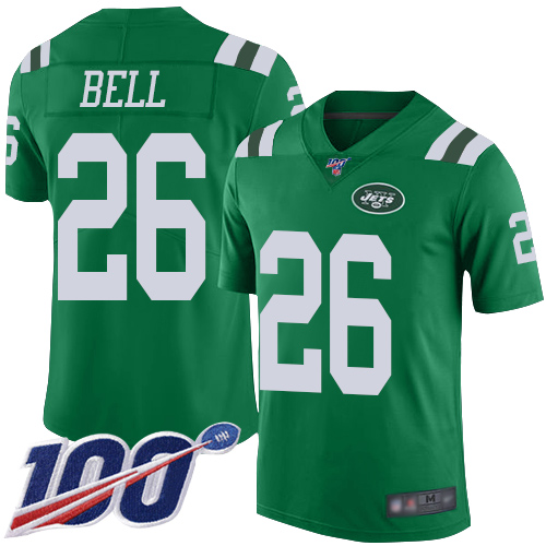 Jets #26 Le'Veon Bell Green Youth Stitched Football Limited Rush 100th Season Jersey