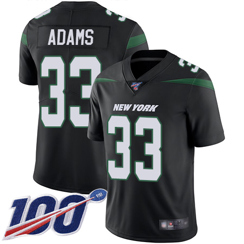 Jets #33 Jamal Adams Black Alternate Youth Stitched Football 100th Season Vapor Limited Jersey