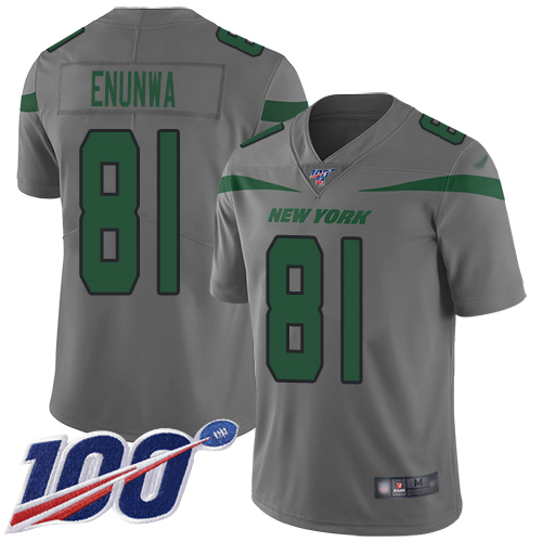 Jets #81 Quincy Enunwa Gray Youth Stitched Football Limited Inverted Legend 100th Season Jersey