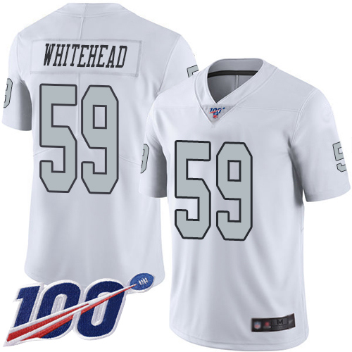 Raiders #59 Tahir Whitehead White Youth Stitched Football Limited Rush 100th Season Jersey