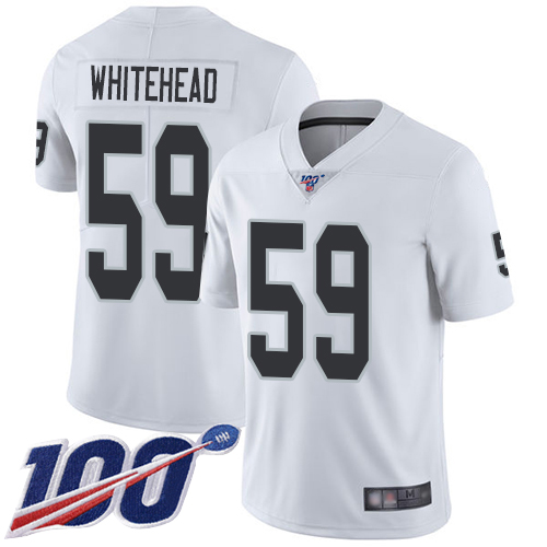 Raiders #59 Tahir Whitehead White Youth Stitched Football 100th Season Vapor Limited Jersey