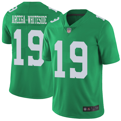 Eagles #19 JJ Arcega-Whiteside Green Youth Stitched Football Limited Rush Jersey