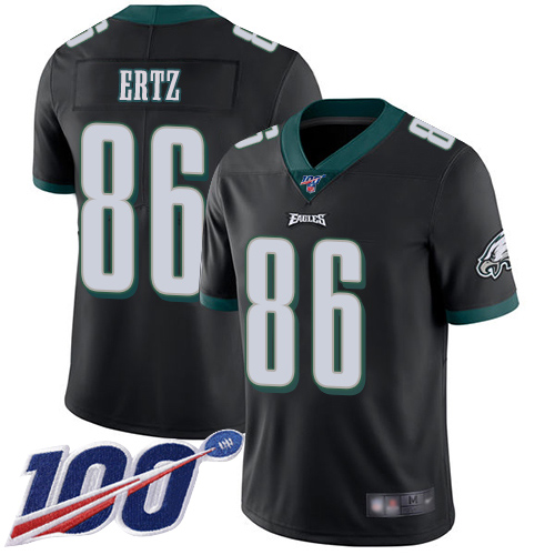 Eagles #86 Zach Ertz Black Alternate Youth Stitched Football 100th Season Vapor Limited Jersey