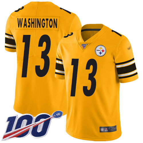 Steelers #13 James Washington Gold Youth Stitched Football Limited Inverted Legend 100th Season Jersey