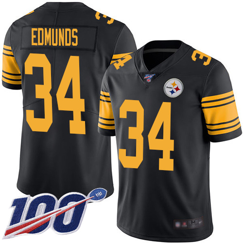 Steelers #34 Terrell Edmunds Black Youth Stitched Football Limited Rush 100th Season Jersey