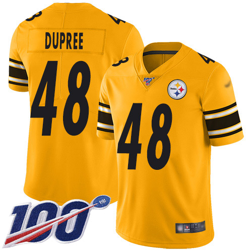 Steelers #48 Bud Dupree Gold Youth Stitched Football Limited Inverted Legend 100th Season Jersey