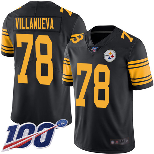 Steelers #78 Alejandro Villanueva Black Youth Stitched Football Limited Rush 100th Season Jersey