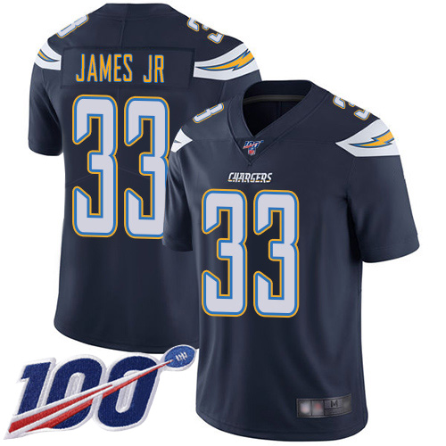 Chargers #33 Derwin James Jr Navy Blue Team Color Youth Stitched Football 100th Season Vapor Limited Jersey