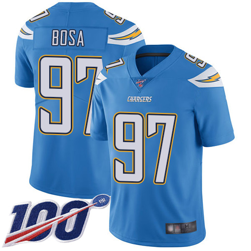 Chargers #97 Joey Bosa Electric Blue Alternate Youth Stitched Football 100th Season Vapor Limited Jersey