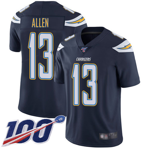 Chargers #13 Keenan Allen Navy Blue Team Color Youth Stitched Football 100th Season Vapor Limited Jersey