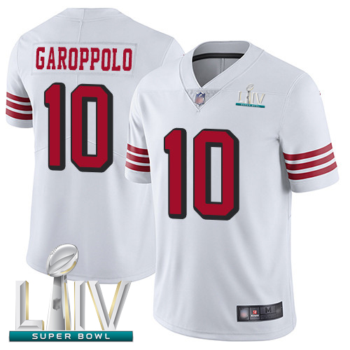 49ers #10 Jimmy Garoppolo White Rush Super Bowl LIV Bound Youth Stitched Football Vapor Untouchable Limited Jersey