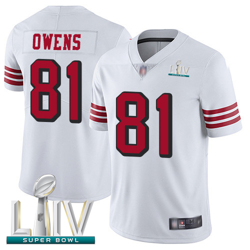 49ers #81 Terrell Owens White Rush Super Bowl LIV Bound Youth Stitched Football Vapor Untouchable Limited Jersey