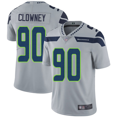 Seahawks #90 Jadeveon Clowney Grey Alternate Youth Stitched Football Vapor Untouchable Limited Jersey