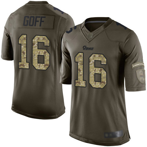 Rams #16 Jared Goff Green Youth Stitched Football Limited 2015 Salute to Service Jersey