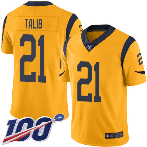 Rams #21 Aqib Talib Gold Youth Stitched Football Limited Rush 100th Season Jersey