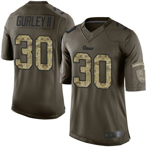 Rams #30 Todd Gurley II Green Youth Stitched Football Limited 2015 Salute to Service Jersey