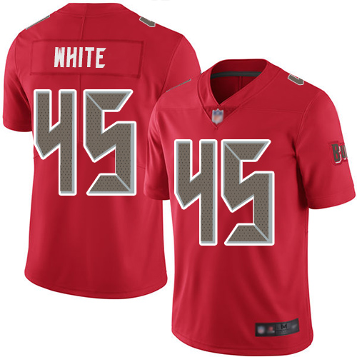 Buccaneers #41 Devin White Red Youth Stitched Football Limited Rush Jersey