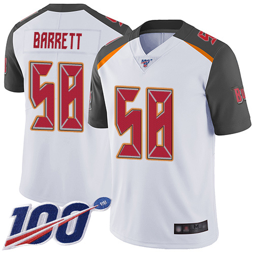 Buccaneers #58 Shaquil Barrett White Youth Stitched Football 100th Season Vapor Limited Jersey