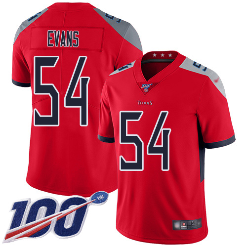 Titans #54 Rashaan Evans Red Youth Stitched Football Limited Inverted Legend 100th Season Jersey