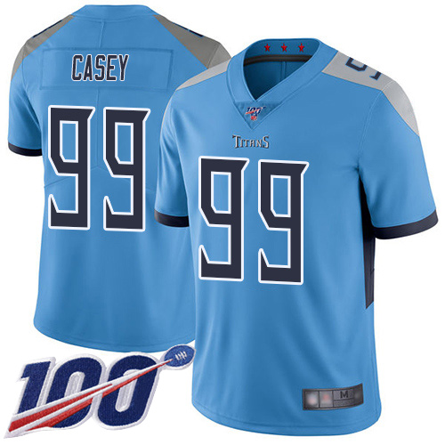 Titans #99 Jurrell Casey Light Blue Alternate Youth Stitched Football 100th Season Vapor Limited Jersey