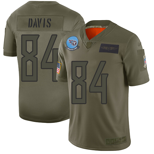 Titans #84 Corey Davis Camo Youth Stitched Football Limited 2019 Salute to Service Jersey