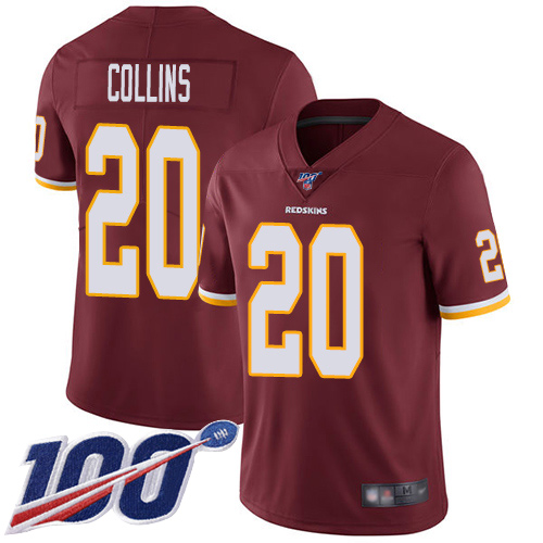 Redskins #20 Landon Collins Burgundy Red Team Color Youth Stitched Football 100th Season Vapor Limited Jersey